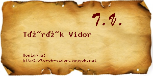 Török Vidor névjegykártya