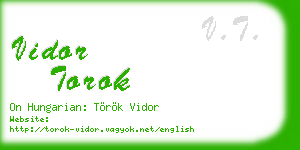 vidor torok business card